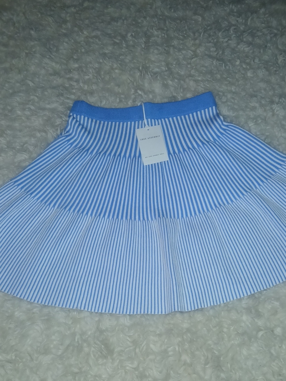 Striped Circle Skirt with Elastic Waistband